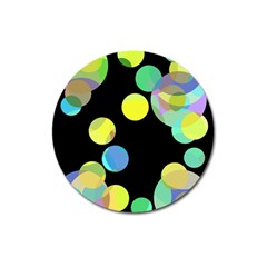 Yellow Circles Magnet 3  (round) by Valentinaart