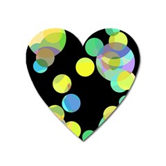 Yellow Circles Heart Magnet by Valentinaart