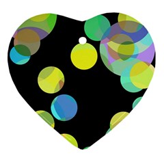 Yellow Circles Heart Ornament (2 Sides) by Valentinaart