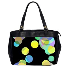 Yellow Circles Office Handbags (2 Sides)  by Valentinaart