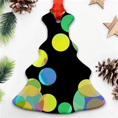 Yellow Circles Ornament (christmas Tree) by Valentinaart