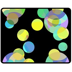 Yellow Circles Double Sided Fleece Blanket (medium) 