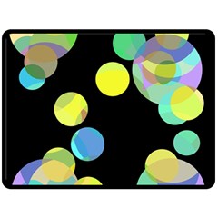 Yellow Circles Double Sided Fleece Blanket (large) 