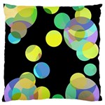 Yellow circles Large Flano Cushion Case (Two Sides) Front