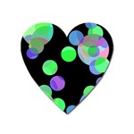 Green decorative circles Heart Magnet Front