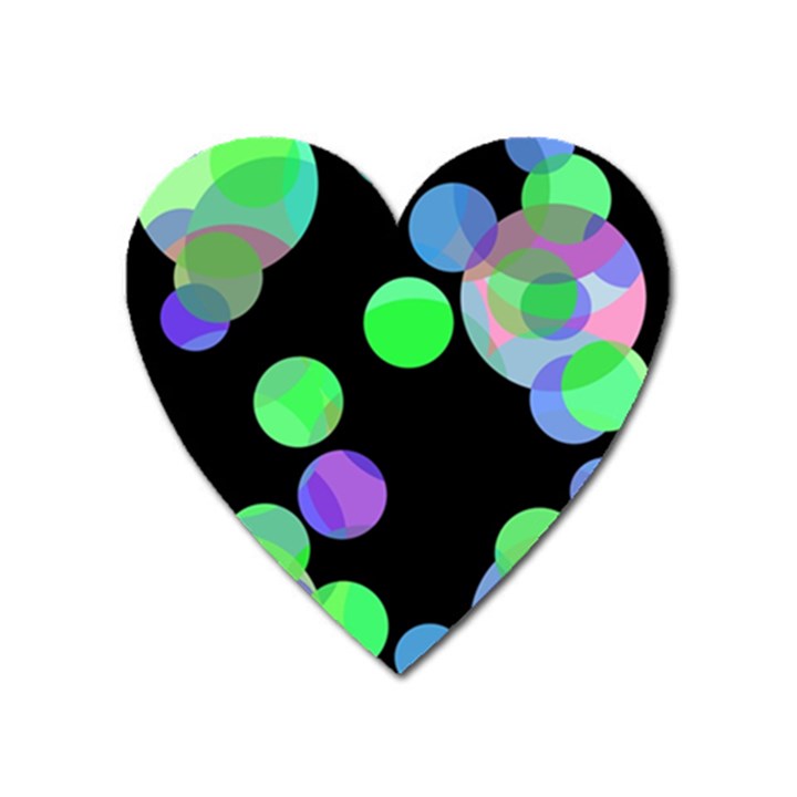 Green decorative circles Heart Magnet