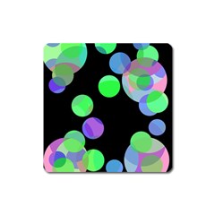 Green Decorative Circles Square Magnet by Valentinaart