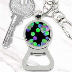 Green Decorative Circles Bottle Opener Key Chains by Valentinaart