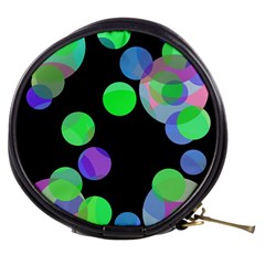 Green Decorative Circles Mini Makeup Bags by Valentinaart