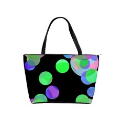 Green Decorative Circles Shoulder Handbags by Valentinaart