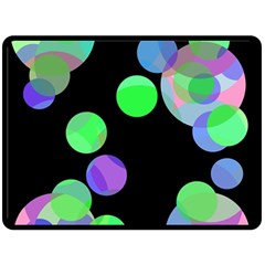 Green Decorative Circles Fleece Blanket (large) 