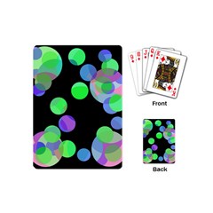 Green Decorative Circles Playing Cards (mini)  by Valentinaart