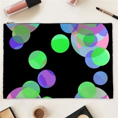 Green Decorative Circles Cosmetic Bag (xxl)  by Valentinaart