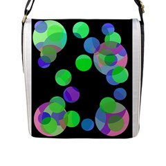 Green Decorative Circles Flap Messenger Bag (l)  by Valentinaart