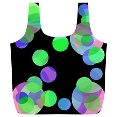 Green Decorative Circles Full Print Recycle Bags (l)  by Valentinaart