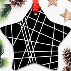 Black And White Simple Design Ornament (star)  by Valentinaart