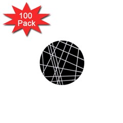 Black And White Simple Design 1  Mini Magnets (100 Pack)  by Valentinaart