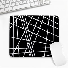 Black And White Simple Design Large Mousepads by Valentinaart