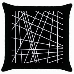 Black And White Simple Design Throw Pillow Case (black) by Valentinaart