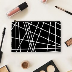 Black And White Simple Design Cosmetic Bag (medium)  by Valentinaart