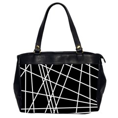 Black And White Simple Design Office Handbags (2 Sides)  by Valentinaart