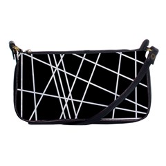 Black And White Simple Design Shoulder Clutch Bags by Valentinaart