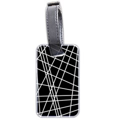 Black And White Simple Design Luggage Tags (two Sides) by Valentinaart