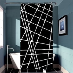 Black And White Simple Design Shower Curtain 36  X 72  (stall)  by Valentinaart