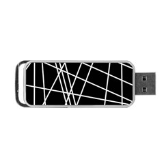 Black And White Simple Design Portable Usb Flash (two Sides)