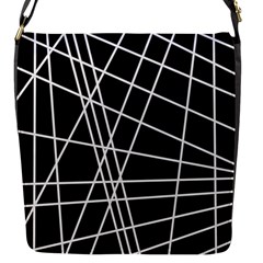 Black And White Simple Design Flap Messenger Bag (s) by Valentinaart