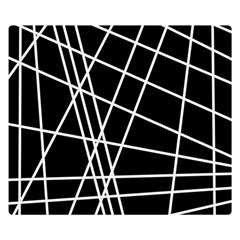 Black And White Simple Design Double Sided Flano Blanket (small) 