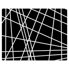 Black And White Simple Design Double Sided Flano Blanket (medium) 