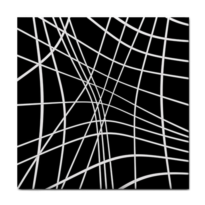 Black and white elegant lines Tile Coasters