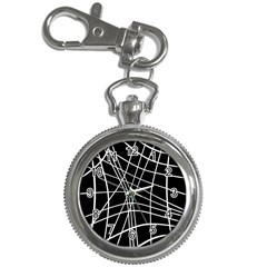 Black And White Elegant Lines Key Chain Watches by Valentinaart