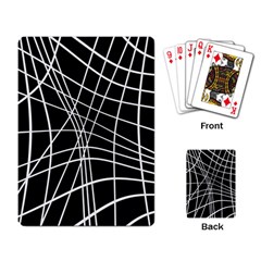 Black And White Elegant Lines Playing Card by Valentinaart