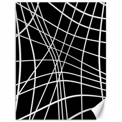 Black And White Elegant Lines Canvas 18  X 24   by Valentinaart