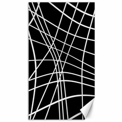 Black And White Elegant Lines Canvas 40  X 72  