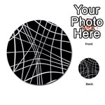 Black and white elegant lines Multi-purpose Cards (Round)  Back 2