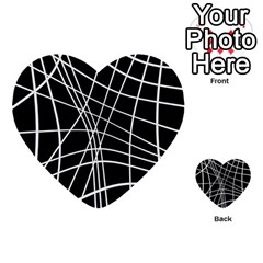 Black And White Elegant Lines Multi-purpose Cards (heart)  by Valentinaart