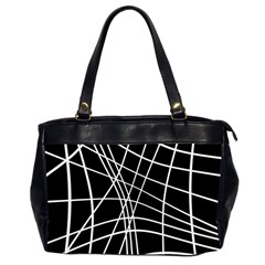 Black And White Elegant Lines Office Handbags (2 Sides)  by Valentinaart