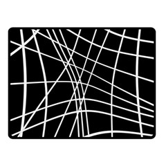 Black And White Elegant Lines Fleece Blanket (small)