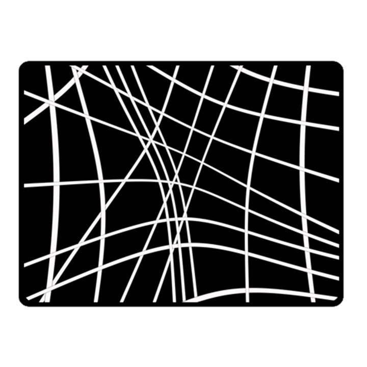 Black and white elegant lines Fleece Blanket (Small)