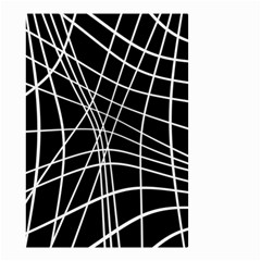 Black And White Elegant Lines Small Garden Flag (two Sides) by Valentinaart