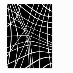 Black And White Elegant Lines Large Garden Flag (two Sides)