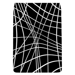 Black And White Elegant Lines Flap Covers (l)  by Valentinaart