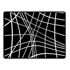 Black And White Elegant Lines Double Sided Fleece Blanket (small) 