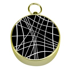 Black And White Elegant Lines Gold Compasses by Valentinaart