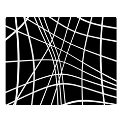 Black And White Elegant Lines Double Sided Flano Blanket (large) 