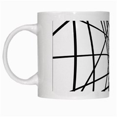 Black And White Decorative Lines White Mugs by Valentinaart