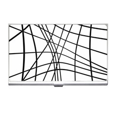 Black And White Decorative Lines Business Card Holders by Valentinaart